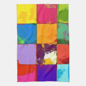 Pop Art grunge Kleurblokken Theedoek (Verticaal)