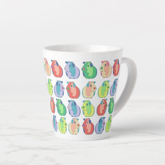 Pop Art Guinea Pig Pattern Latte Mok (Rechterhoek)