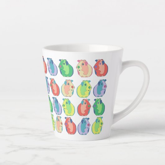Pop Art Guinea Pig Pattern Latte Mok (Rechts)