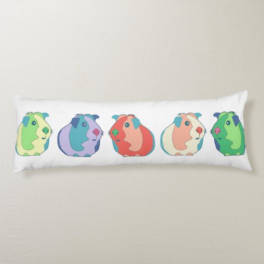 Pop Art Guinea Pig Pattern Lichaamskussen (Achterkant)