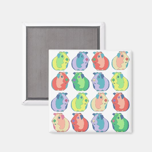 Pop Art Guinea Pig Pattern Magneet (Voorkant / Achterkant)