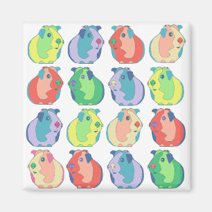 Pop Art Guinea Pig Pattern Magneet