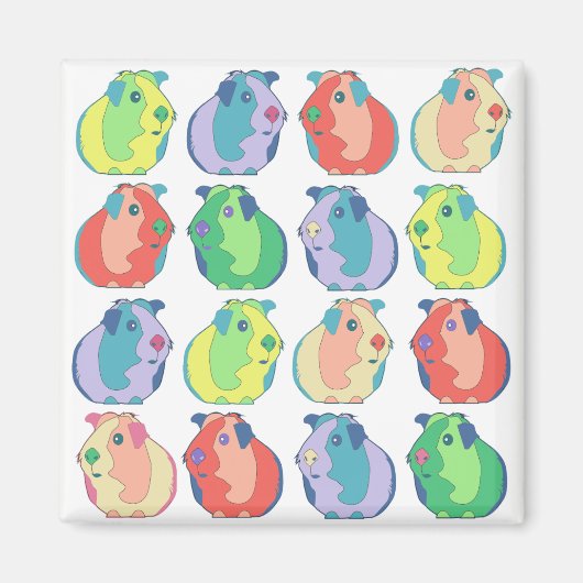 Pop Art Guinea Pig Pattern Magneet (Voorkant)