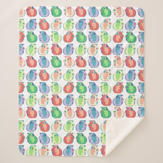 Pop Art Guinea Pig Pattern Sherpa Deken (Voorkant)