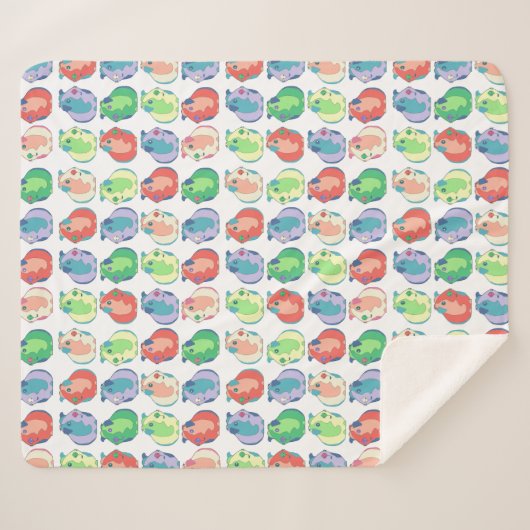 Pop Art Guinea Pig Pattern Sherpa Deken (Voorkant (horizontaal))