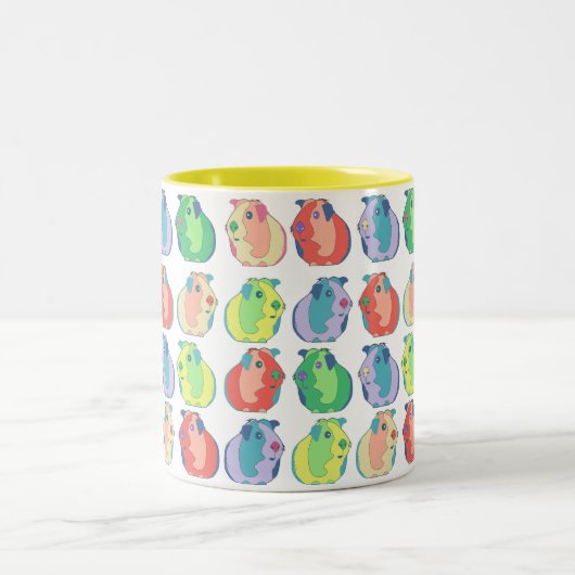 Pop Art Guinea Pig Pattern Tweekleurige Koffiemok (Center)