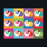 Pop Art Guinea Pigs Briefkaart<br><div class="desc">Kute cavia's in pop-art stijl.</div>