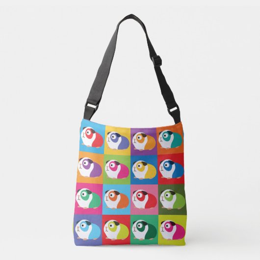 Pop Art Guinea Pigs Crossbody Tas (Voorkant)