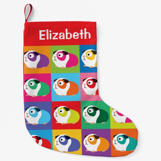 Pop Art Guinea Pigs Kleine Kerstsok (Voorkant)