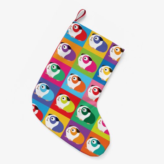 Pop Art Guinea Pigs Kleine Kerstsok (Voorkant (Hangend))