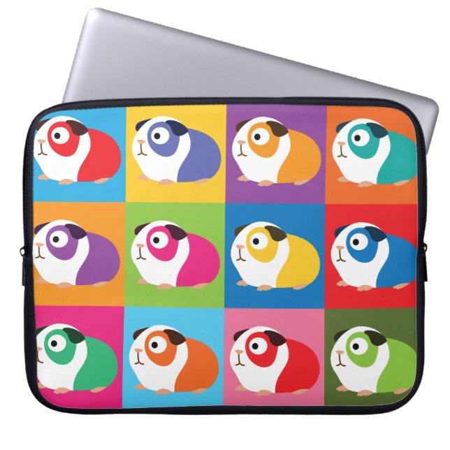 Pop Art Guinea Pigs Laptop Sleeve (Voorkant)