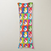 Pop Art Guinea Pigs Lichaamskussen (Voorkant Verticaal)