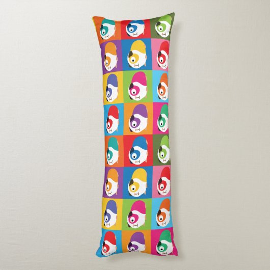 Pop Art Guinea Pigs Lichaamskussen (Achterkant (Verticaal))