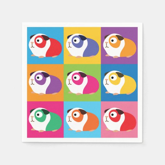 Pop Art Guinea Pigs Servet (Voorkant)