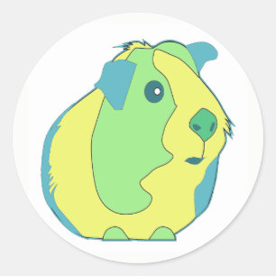 Pop Art Guinee Pig Ronde Sticker