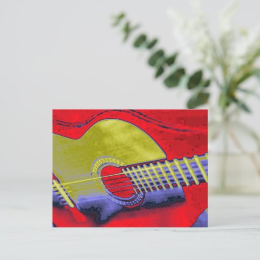 Pop Art Guitar Briefkaart (Staand voorkant)
