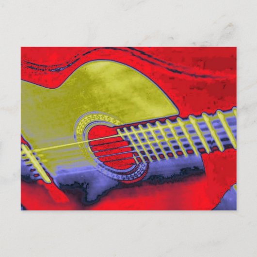 Pop Art Guitar Briefkaart (Voorkant)