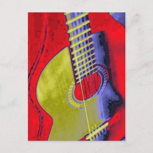 Pop Art Guitar Briefkaart (Voorkant)