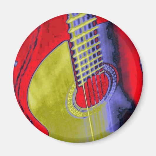 Pop Art Guitar Magneet (Voorkant)