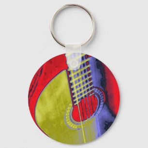 Pop Art Guitar Sleutelhanger