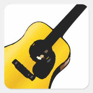 Pop Art Guitar Vierkante Sticker