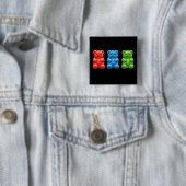 Pop Art Gummibeertjes Vierkante Button 5,1 Cm (In situ)