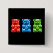 Pop Art Gummibeertjes Vierkante Button 5,1 Cm (Voorkant)