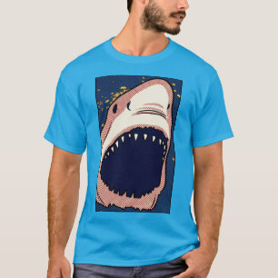 Pop Art Haaienkaken Halftoon Comic Paneel T-shirt