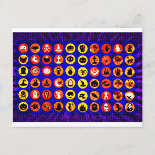 Pop Art Halloween Icons Briefkaart