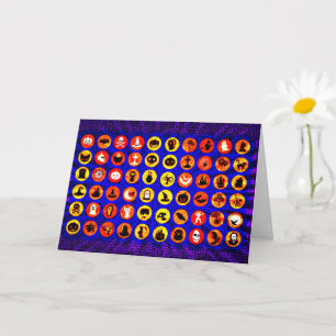 Pop Art Halloween-icoontjes Kaart