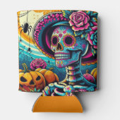 Pop Art Halloween Sugar Skull, Jack-O-Lanterns Blikjeskoeler (Achterkant)