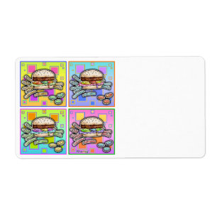 Pop Art HAMBURGER AVERY ETIKETTEN