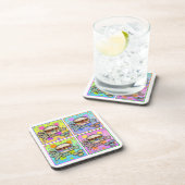 Pop Art HAMBURGER CORK ONDERZETTER SET 6 (Rechterzijde)