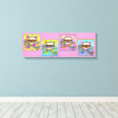 Pop Art HAMBURGER Gallery Wrapped Canvas Afdruk (Insitu (Houten vloer))