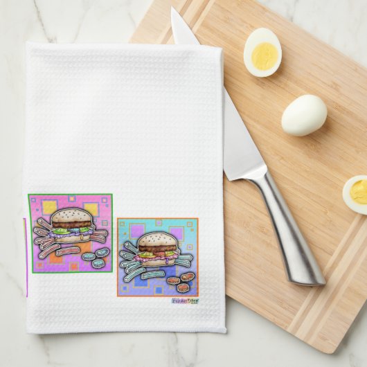 Pop Art HAMBURGER KITCHEN TOWEL Theedoek (Quarter Fold)