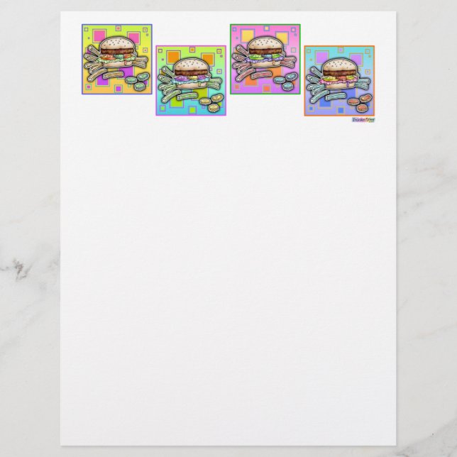 Pop Art HAMBURGER LETTERHEAD (Voorkant)