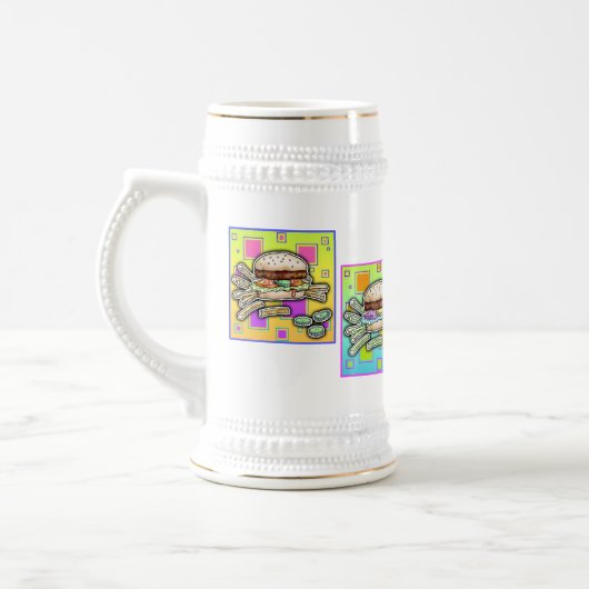 Pop Art HAMBURGER-MOK - Beer Stein Bierpul (Links)