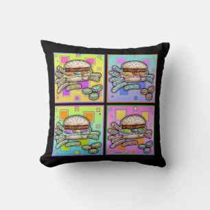 Pop Art HAMBURGER Omkeerbaar SIERKUSSEN