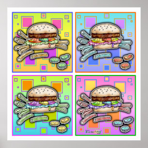 Pop Art HAMBURGER-POSTERS - PRINTS
