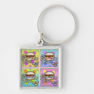 Pop Art HAMBURGER Premium-SLEUTELHANGER Sleutelhanger