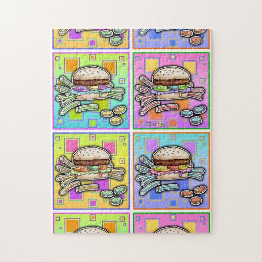 Pop Art HAMBURGER PUZZLE Legpuzzel (Verticaal)