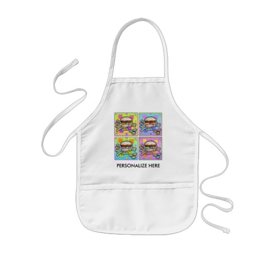 Pop Art HAMBURGER SCHORT - BABY BIB (Voorkant)