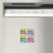 Pop Art HAMBURGER (Sq) MAGNET (Insitu (Vaatwasser))