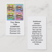 Pop Art HAMBURGER VISITEKAARTJE (Voorkant / Achterkant)