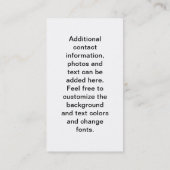 Pop Art HAMBURGER VISITEKAARTJE (Achterkant)