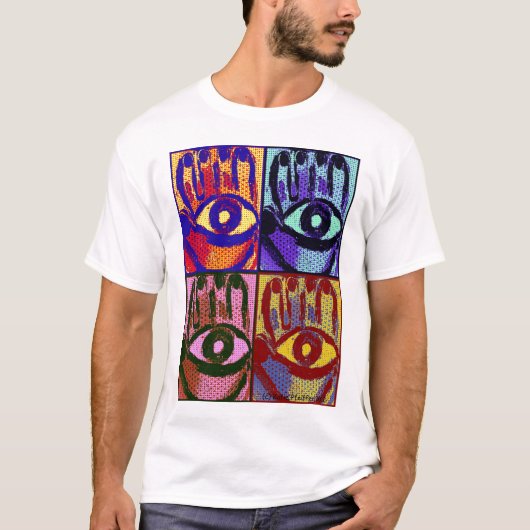 Pop Art Hamsa Evil Eye Protection Shirt van Taurus (Voorkant)