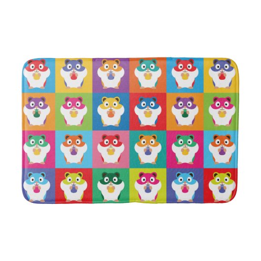 Pop Art Hamsters Bath Mat (Voorkant)