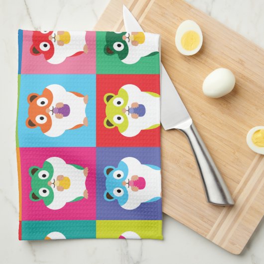 Pop Art Hamsters Kitchen Towel Theedoek (Quarter Fold)