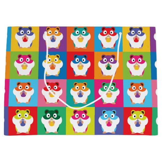 Pop Art Hamsters Large Gift Bag Groot Cadeauzakje (Voorkant)
