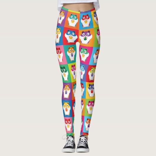 Pop Art Hamsters Leggings (Voorkant)